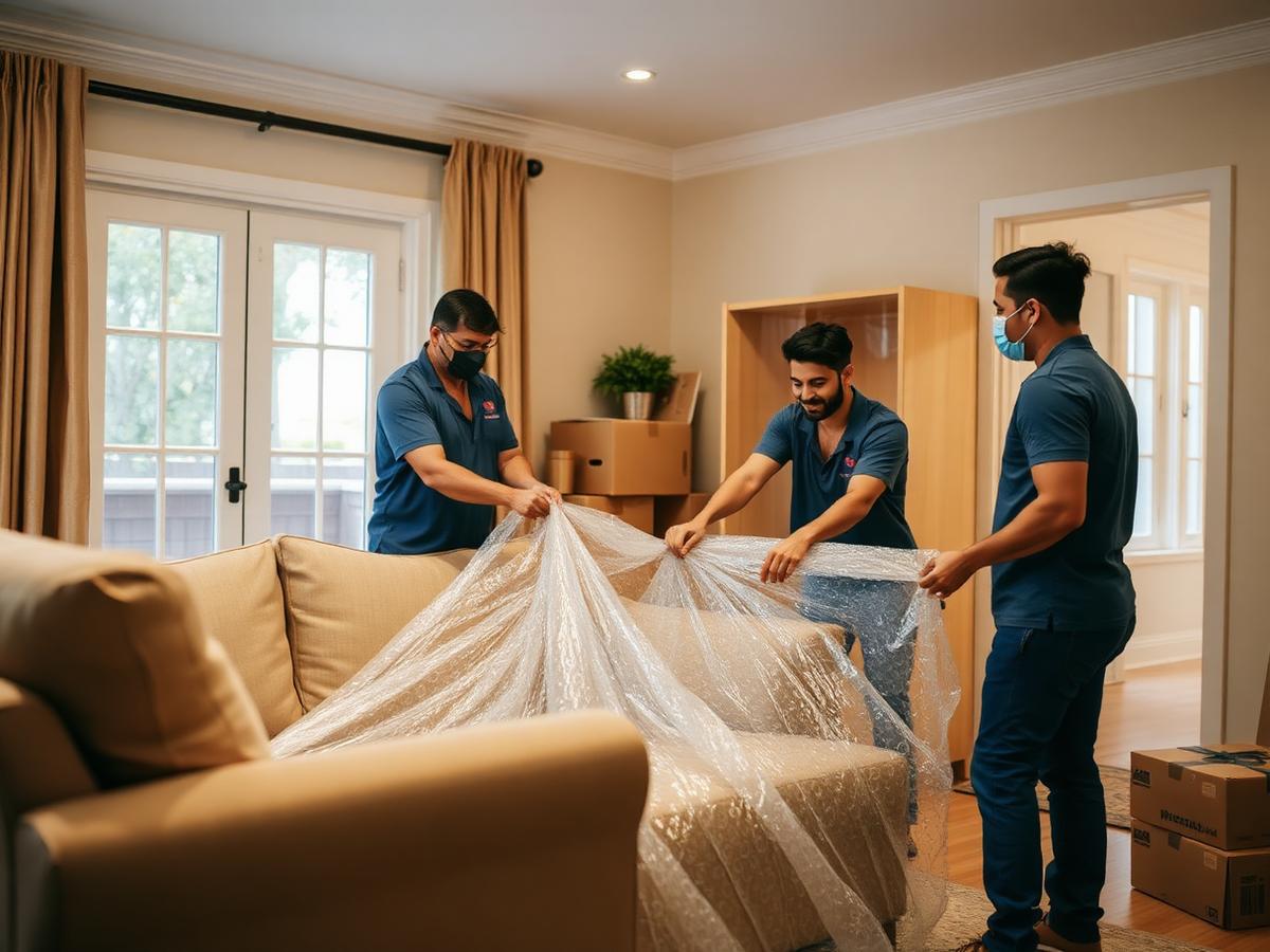Our team packing furniture